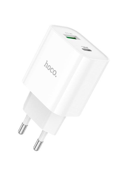 Мережевий зарядний пристрій C80A Plus Rapido PD20W+QC3.0 Charger Set Type-C to Type-C White (6931474779908) Hoco (333653735)