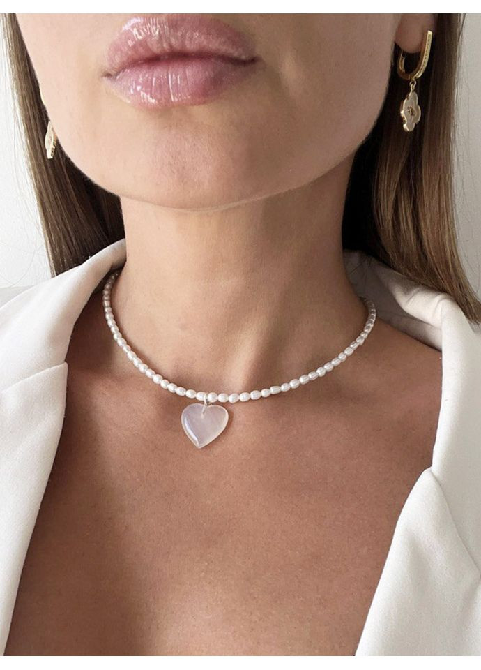 Перлинний чокер з підвіскою кам'яне серце 5151 LeBijou (368559352)