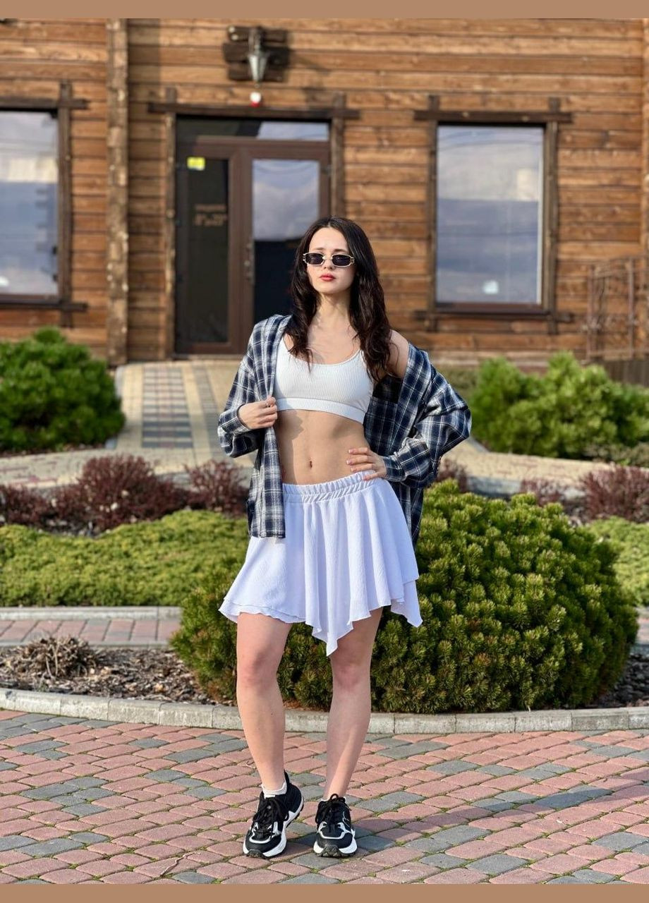 Жіноча сорочка в клітинку Синій/Білий Maybel (327415298)