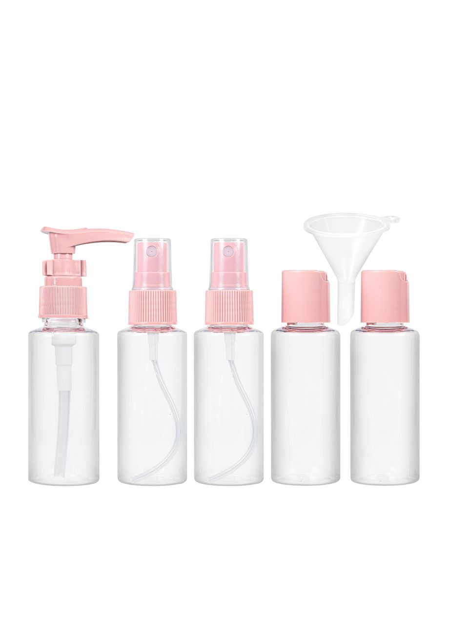 Дорожній набір ємностей для косметики WH Travel Bottles Set. 5 шт, Малиновий No Brand (323641671)
