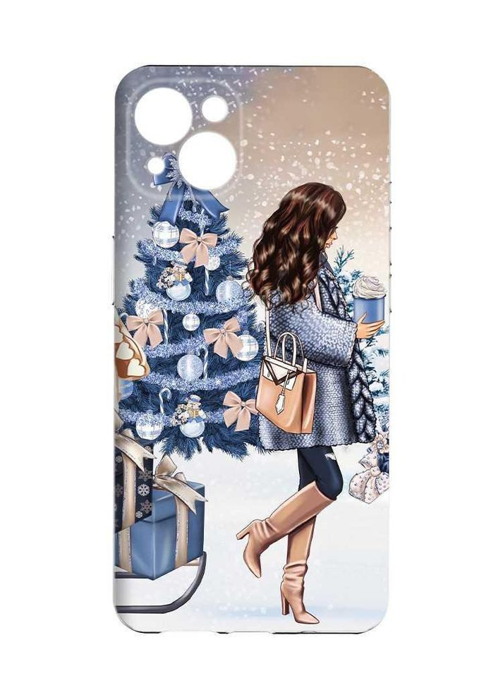 Чехол с защитой камер на iPhone 15 Plus:: Новый Год. Девушка с подарками (принт 143) Creative (362963851)
