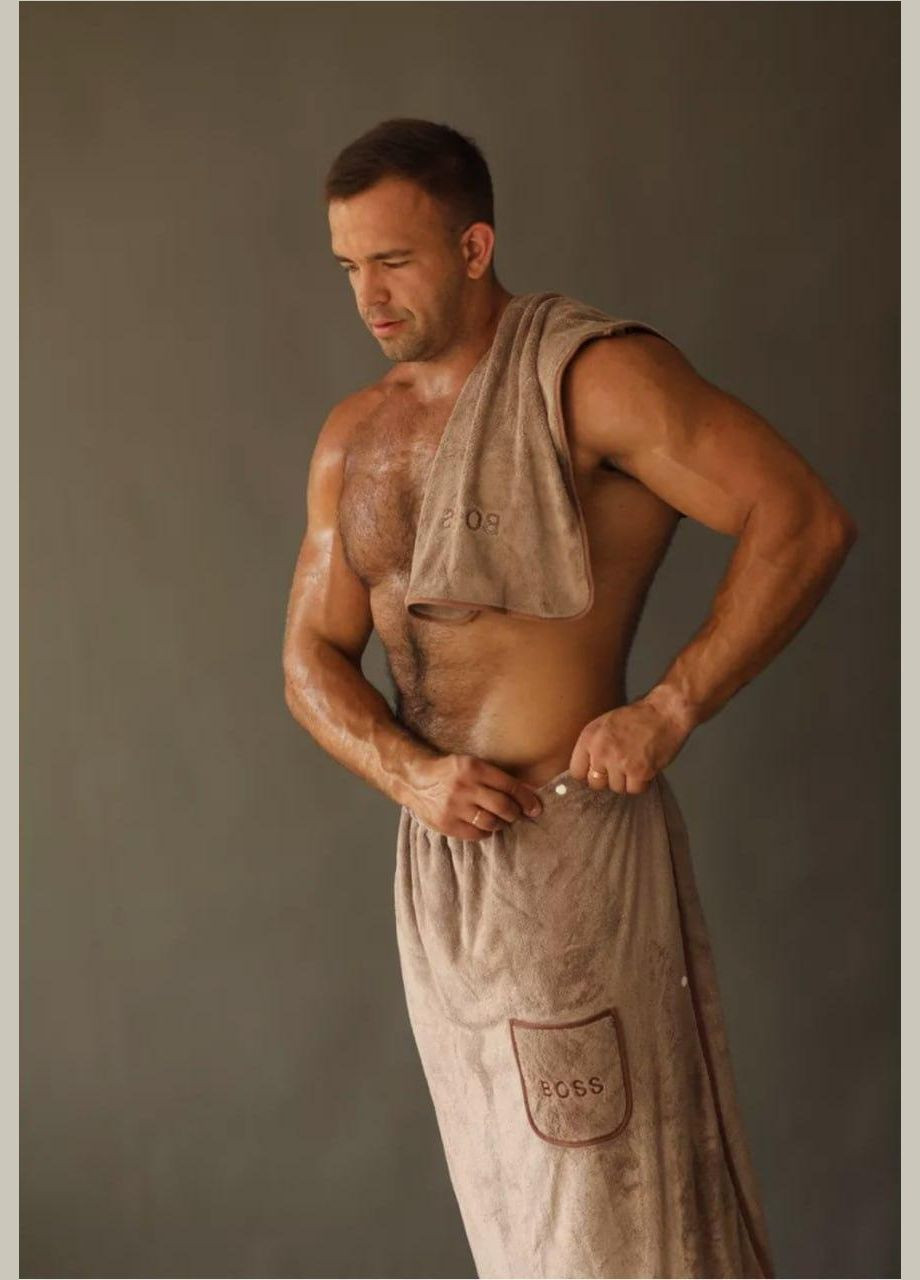 Килт банный 85х150 Капучино. No Brand светло-бежевый