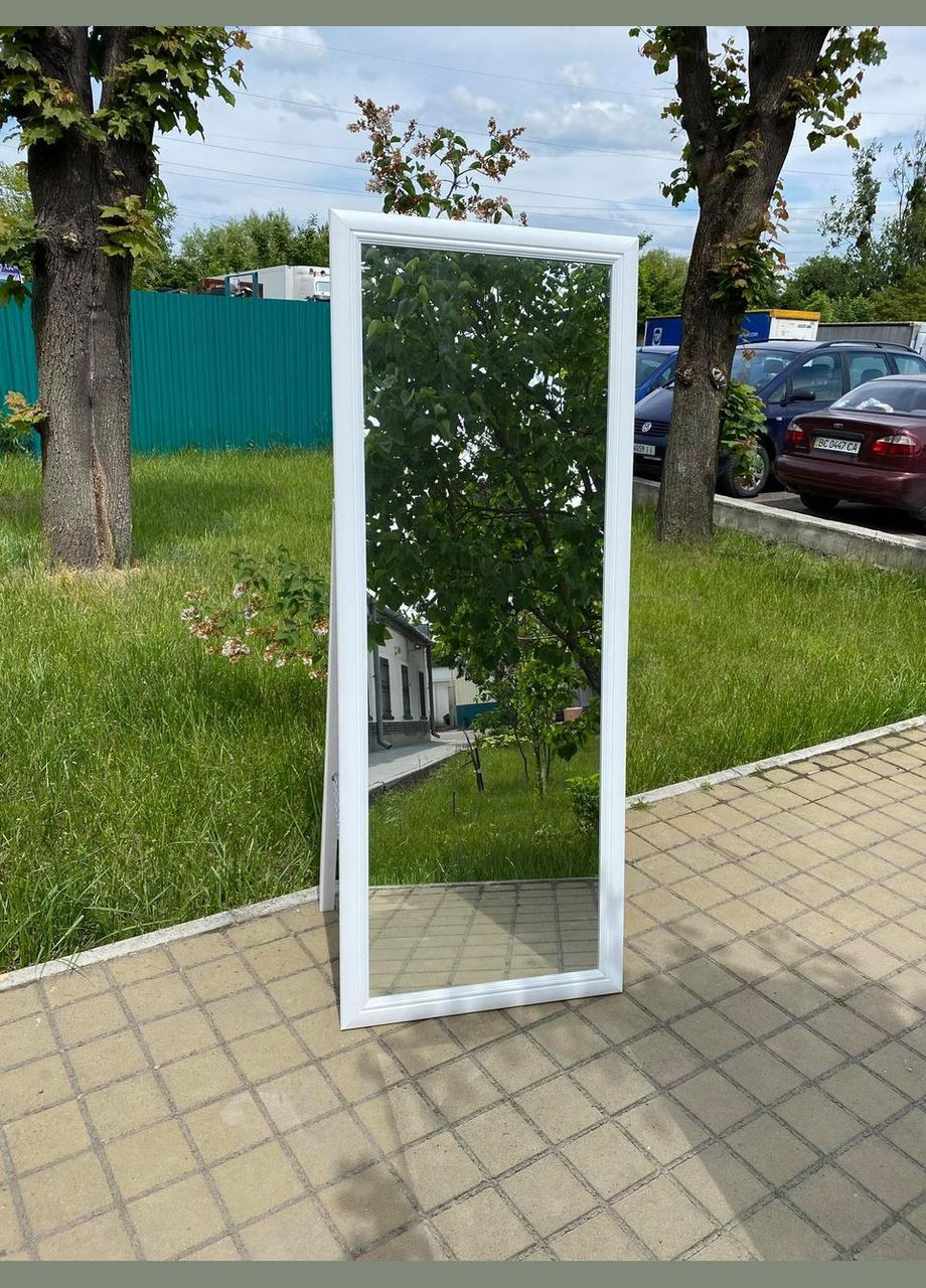 Дзеркало велике на підлогу в класичній рамі кольору бланко на ніжці 170 х 60 см No Brand (333823517)