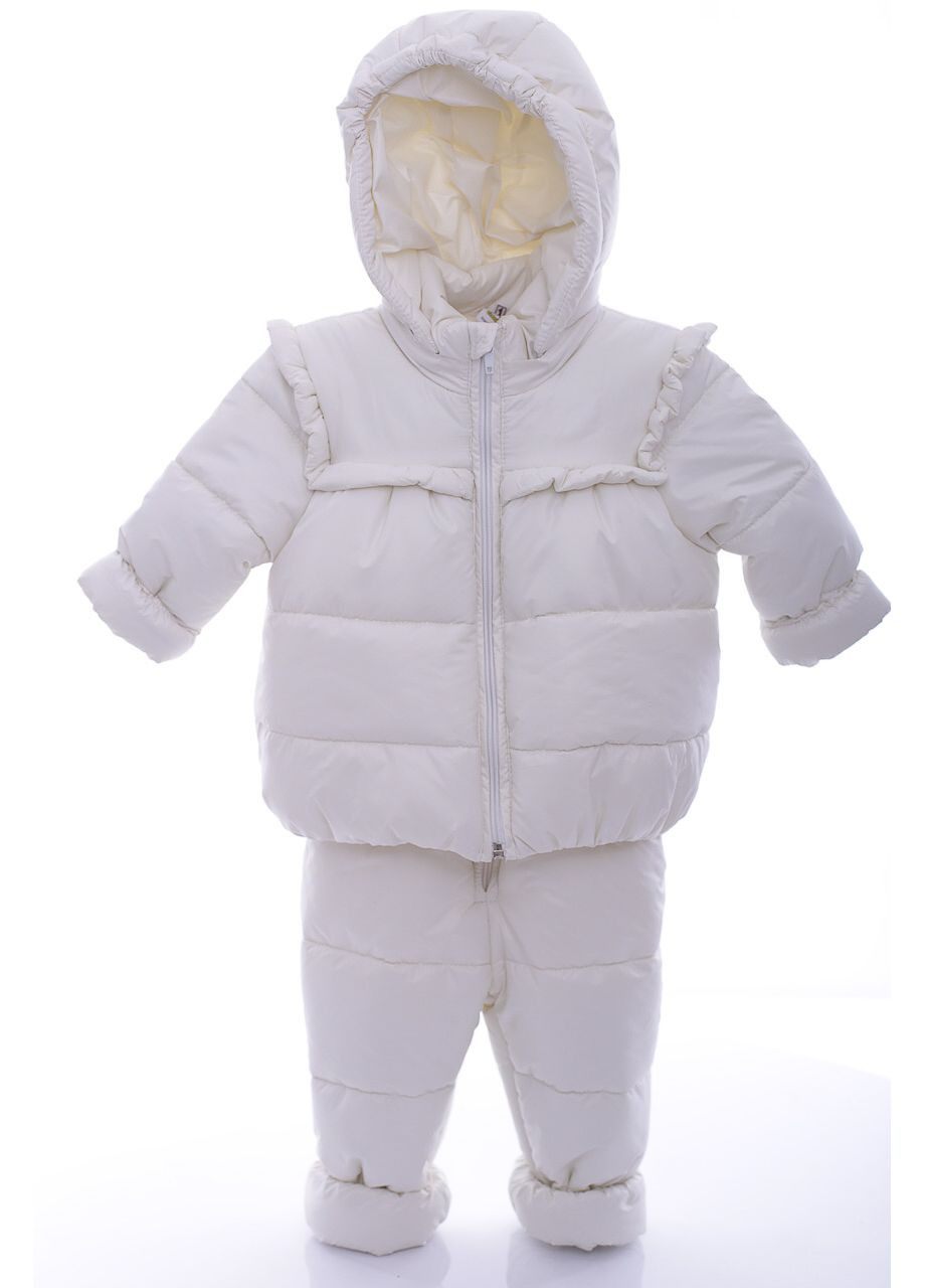 Бежевый демисезонный комбинезон для девочки на холлофайбере малыш молочный 80 см (41300) BABYKROHA