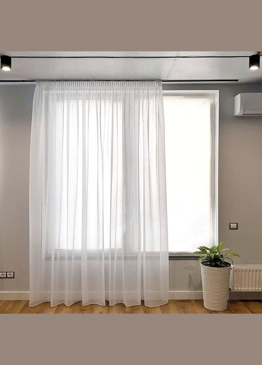 Тюль на тесьме вуаль-шифон, ширина-300 см. высота-255 см. 1 шт. Белый, Турция No Brand (337355276)