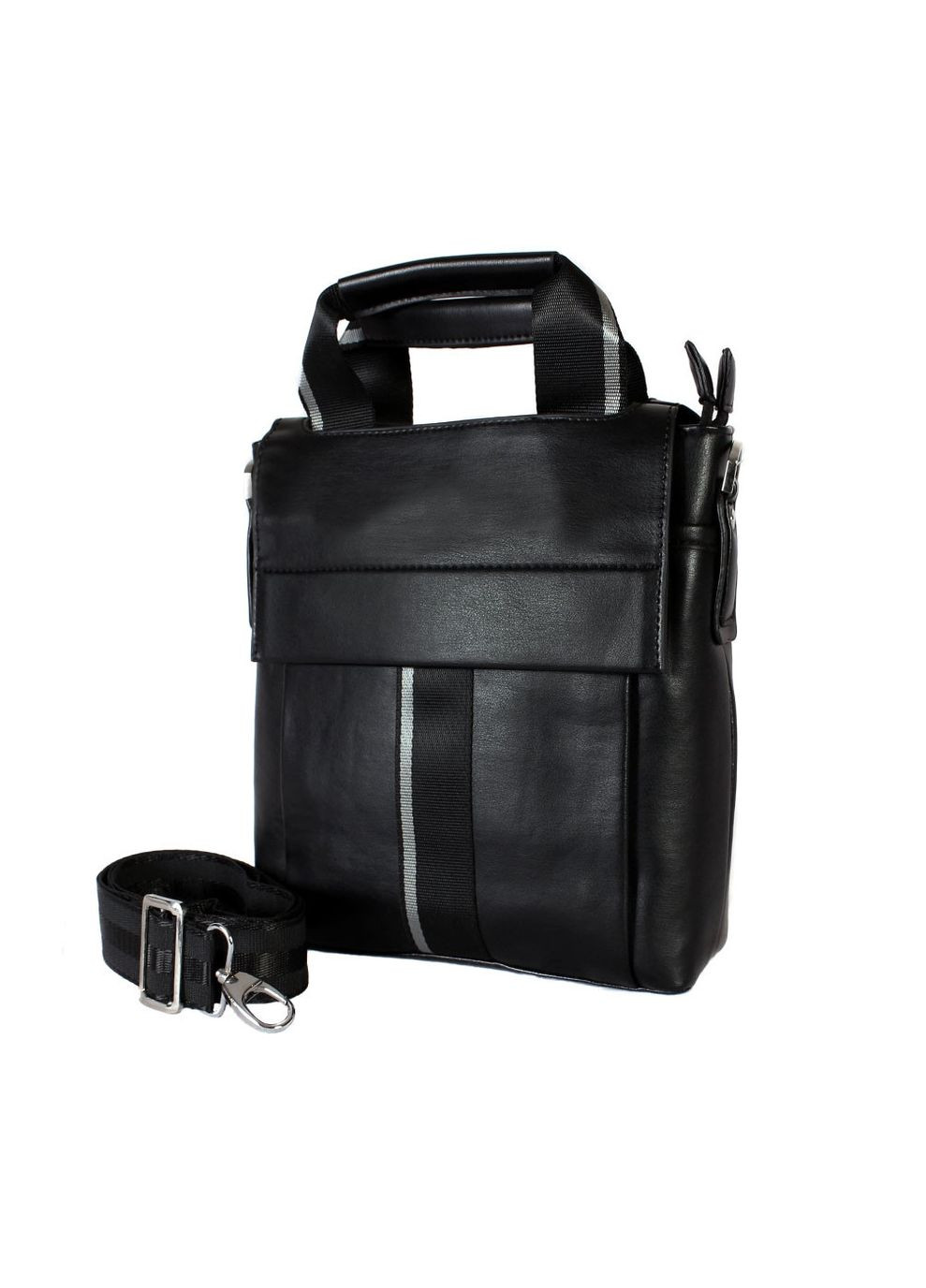 Чоловіча сумка зі штучної шкіри E30911 Чорна No Brand (370848149)