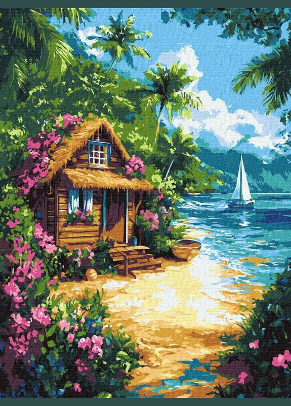 Картина за номерами Будинок у тропіках ©art_selena_ua 30x40 KHO6373 Ідейка (337096678)