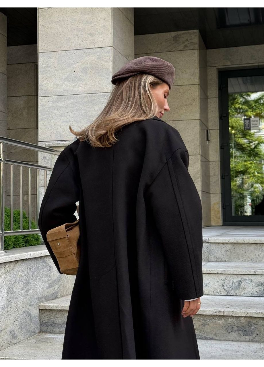 Черное демисезонное Пальто ITALY, цвет Черный milirud