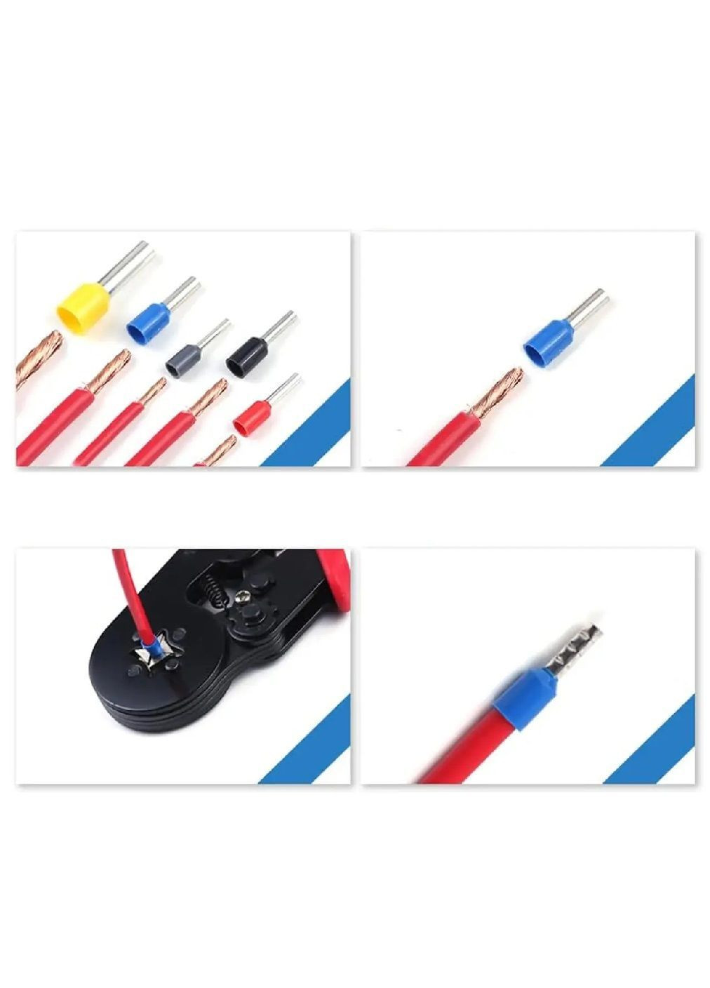 Набір ізольованих кінцевиків гільз в кейсі для обтиску захисту проводів різного перетину 1200 елементів (481568-Prob) Unbranded (363009579)