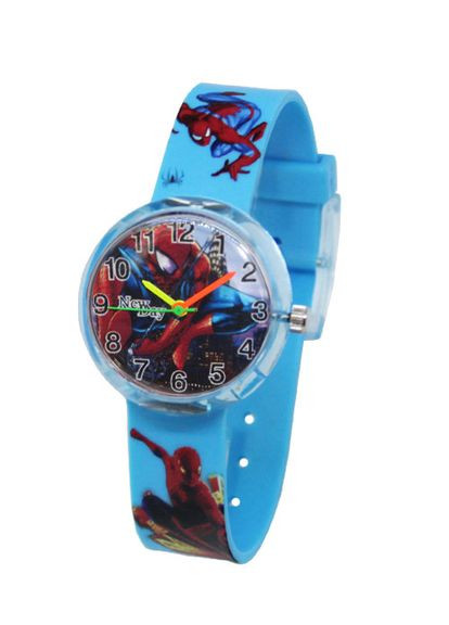 Часы детские наручные для мальчика Человек паук голубой NEWDAY (362413715)