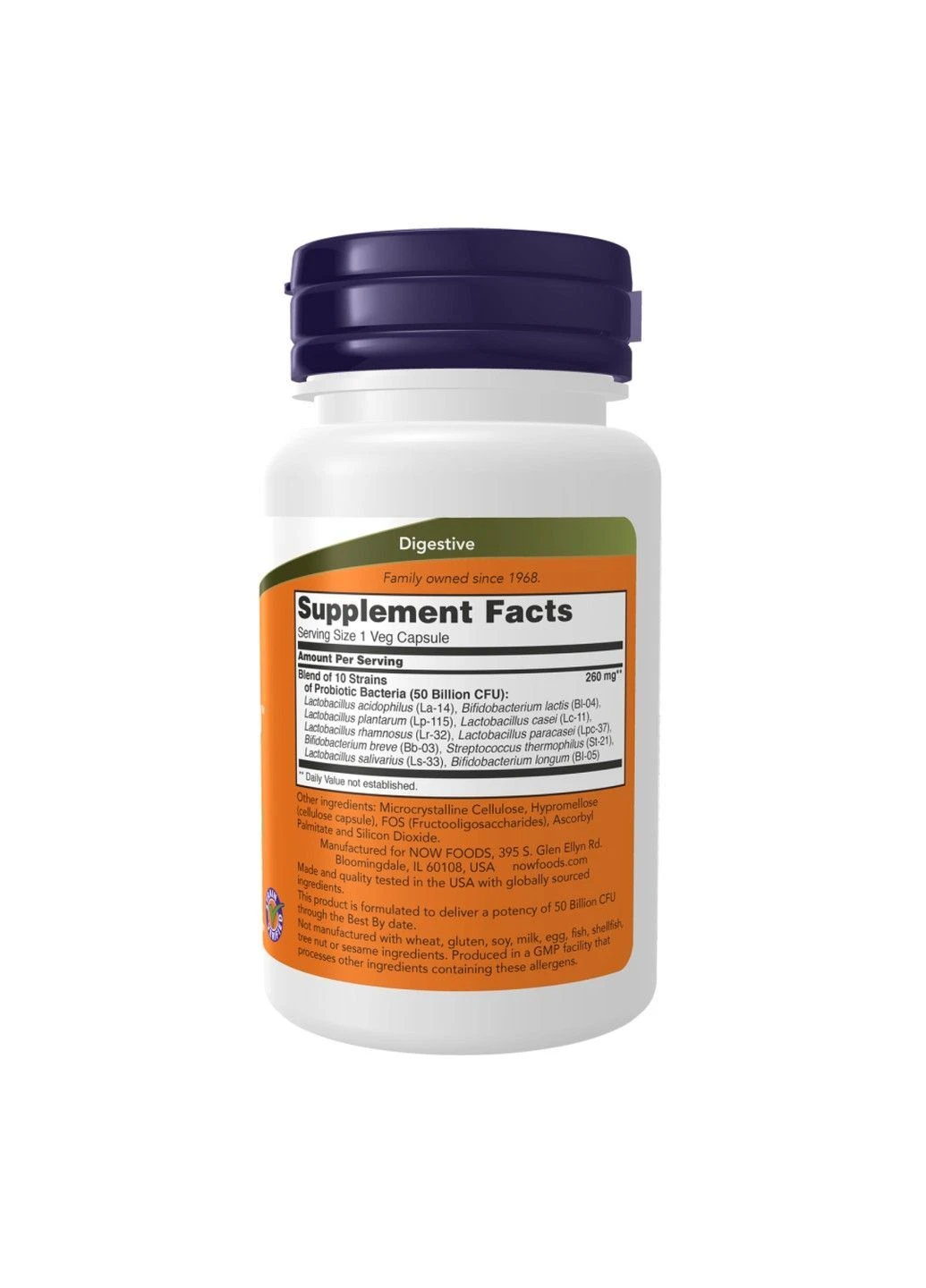 Probiotic-10, комплекс пробіотиків, 50 млрд КУО, 50 веганських капсул Now Foods (380853786)