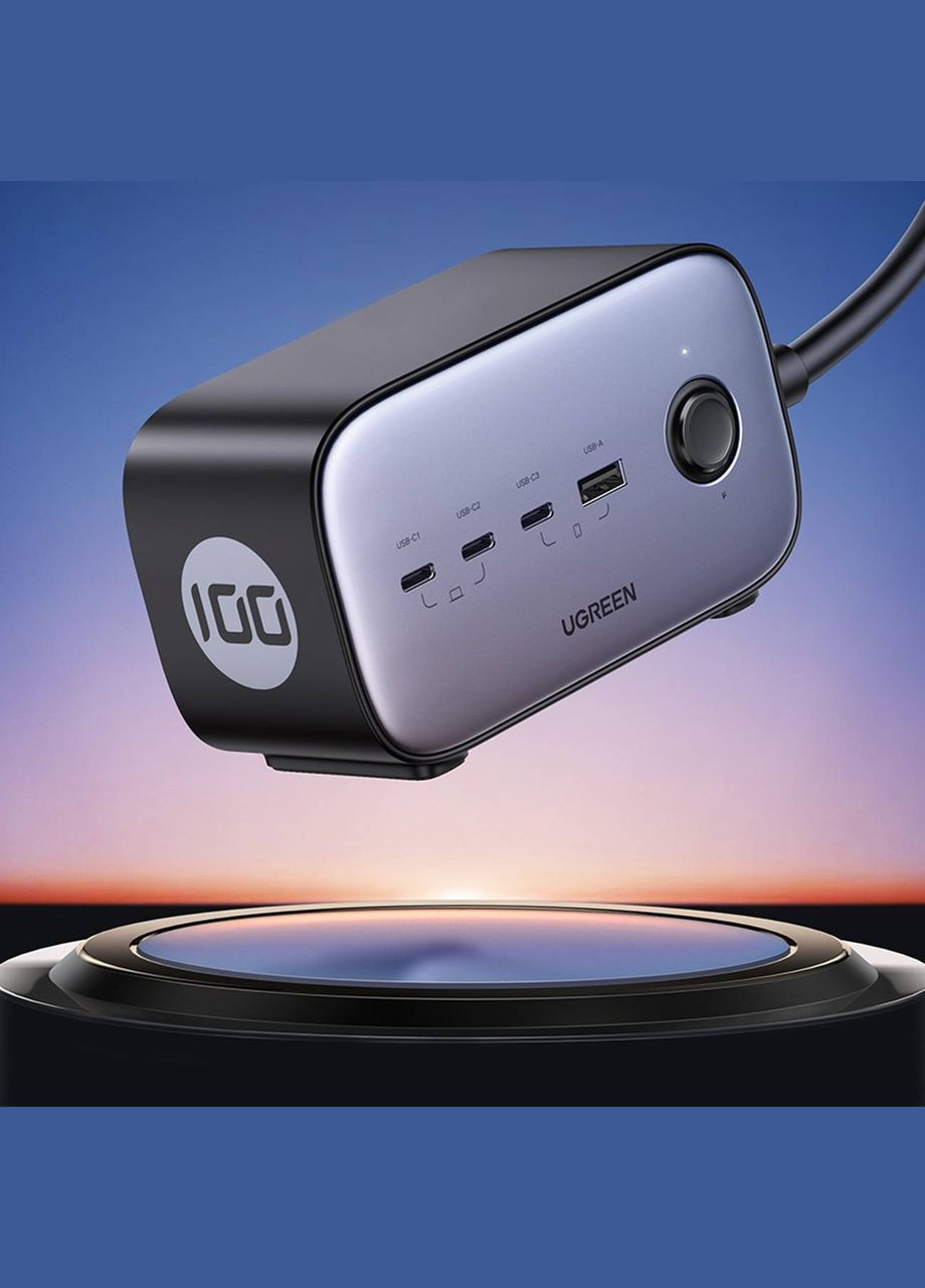 Зарядний пристрій 4xUSB 100W (3хUSB-C + USB-A + 2xSchuko) CD270 Nexode Pro Ugreen (315435401)