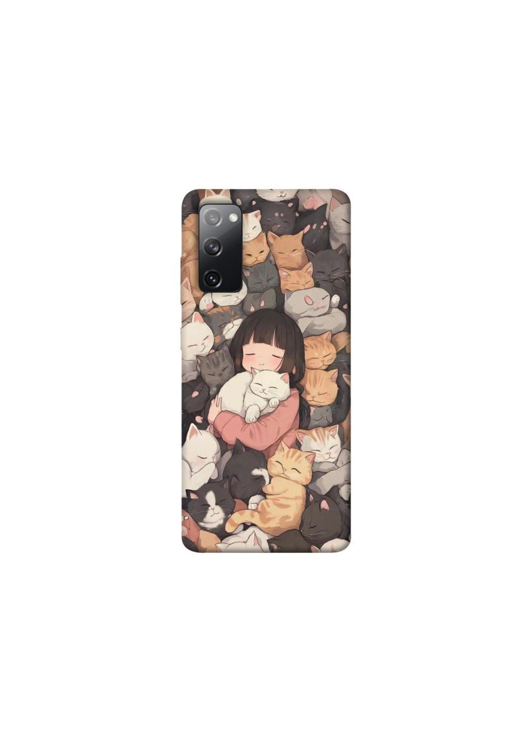 Чехол на Samsung Galaxy S20 FE Girl with cats Frontalka (352224514)