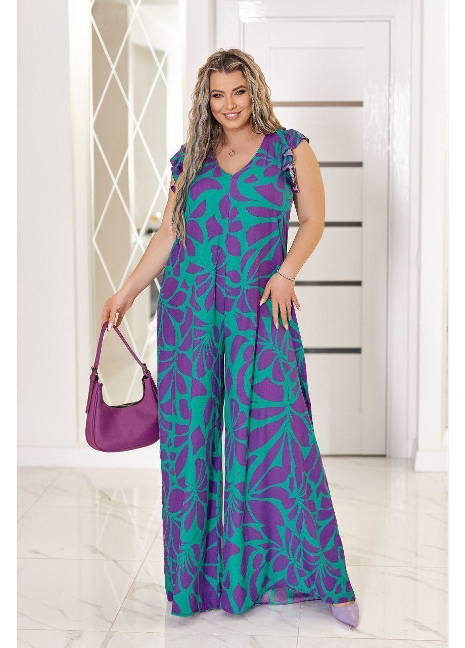 Стильний комбінезон Fashion смарагдовий штапель