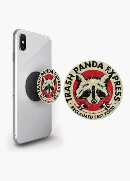 Попсокет держатель для смартфона (Popsockets) Енот Черный No Brand (302085993)