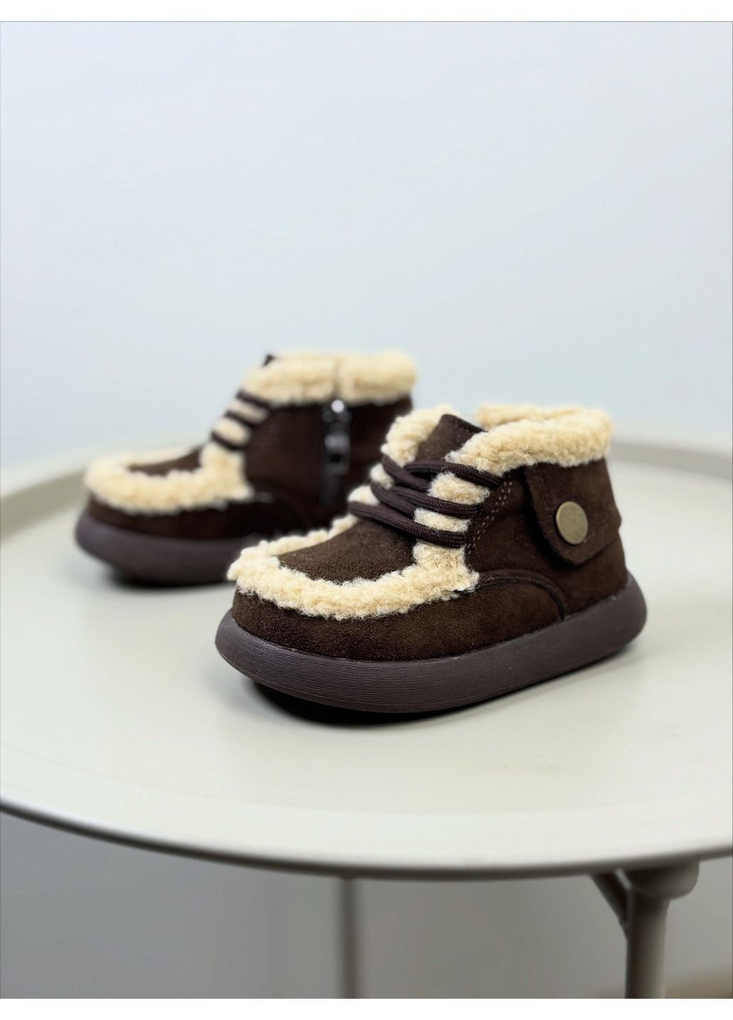 Черевики зимові дитячі коричневі 1673 No Brand (369930325)