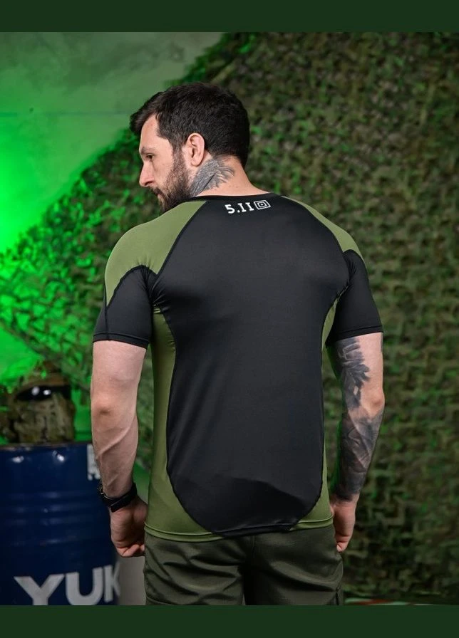 Тактична футболка 5.11 black/oliva ПП7650 No Brand (363869892)