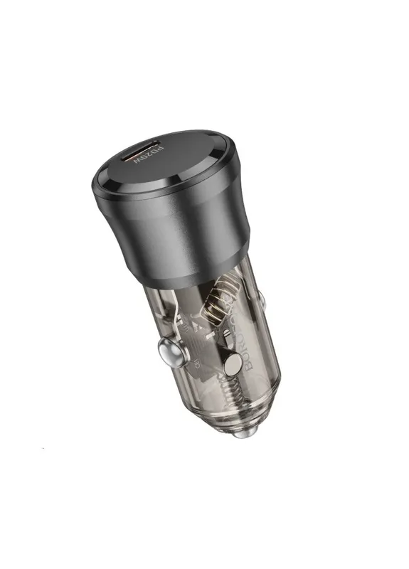 Автомобильное зарядное устройство single port PD20W car charger Transparent Black 001-6941991106934 Borofone BZ24 Clever (409826506)