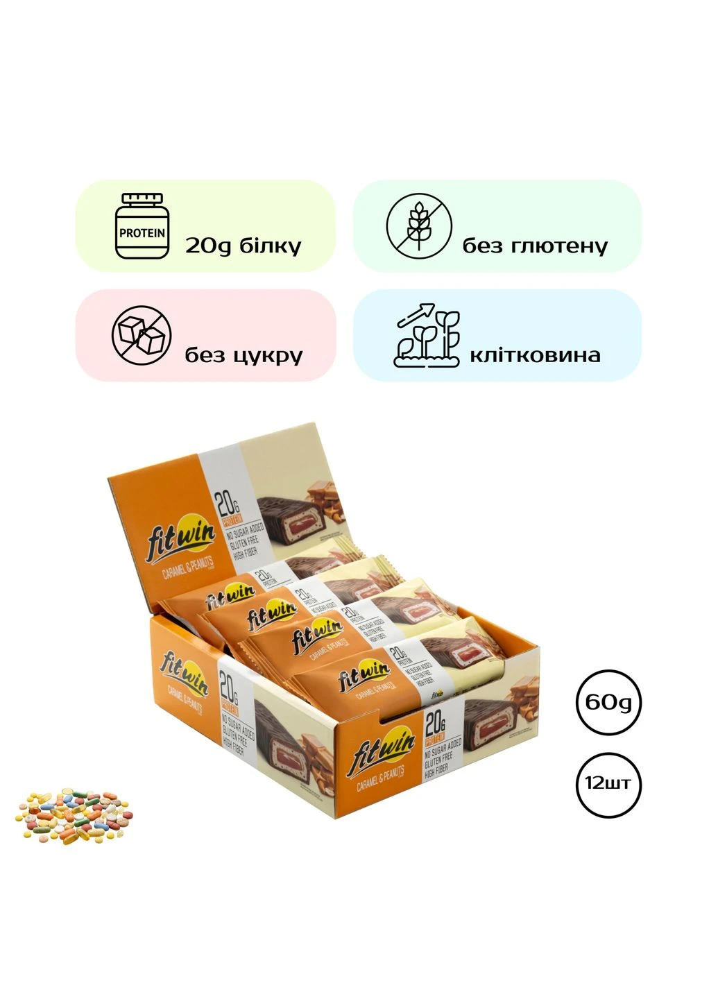 12х60g Карамельный арахис FitWin (393252916)