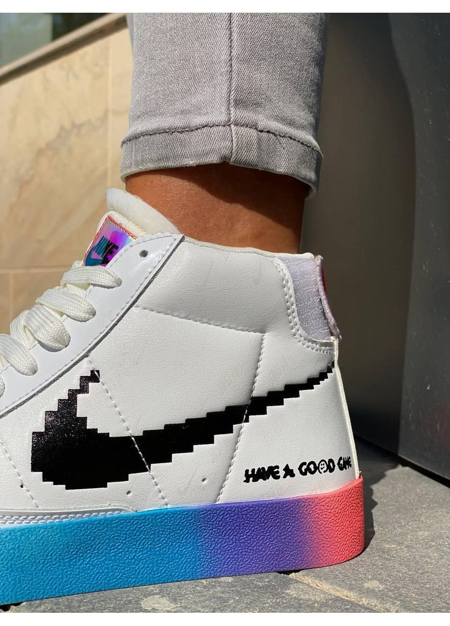 Белые демисезонные кроссовки мужские nike blazer have a good game найк блейзер No Brand