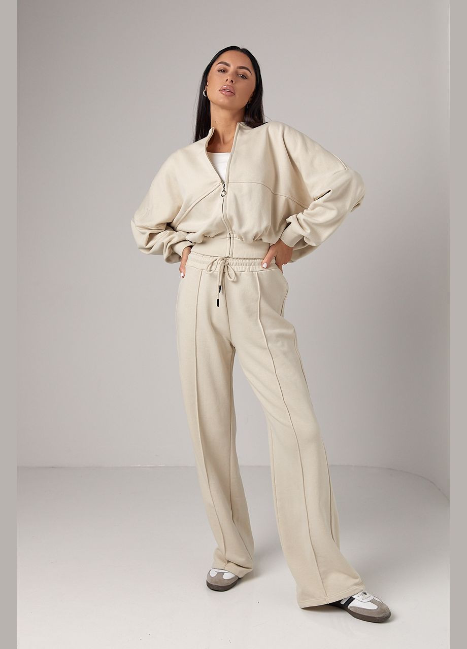 Спортивный костюм с прямыми штанами и кофтой на молнии Lurex (300073348)