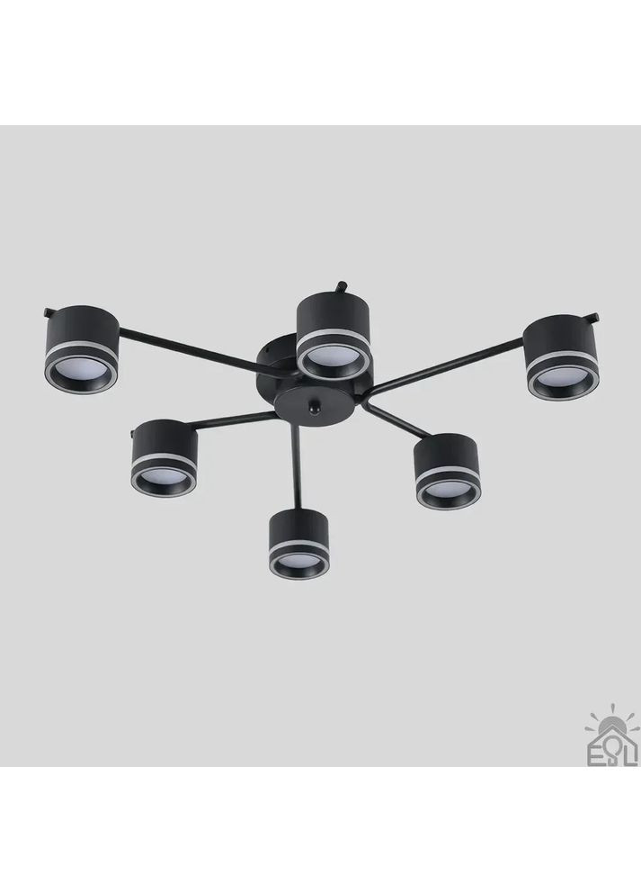 Люстра GELA 6R 750x130 мм Черная на 6 ламп GX53 ESLLSE (365650701)