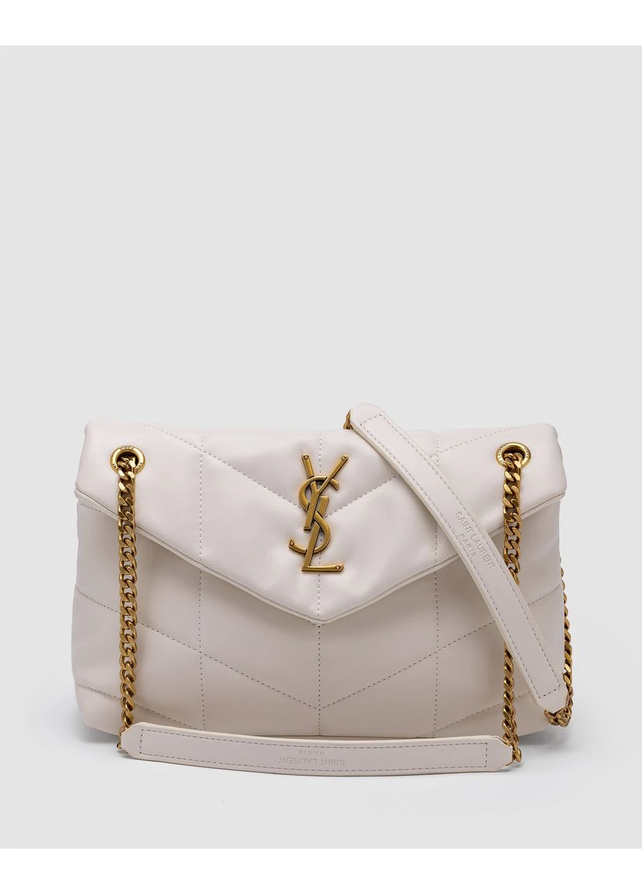 Сумка SAINT LAURENT Puffer Small in Nappa Leather Cream Gold Chain Ів Сен-Лоран No Brand (377175810)