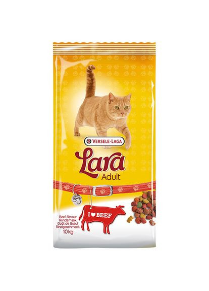 Сухой премиумкорм для кошек Adult Beef flavour 10 кг (5410340410622) Lara (279567563)