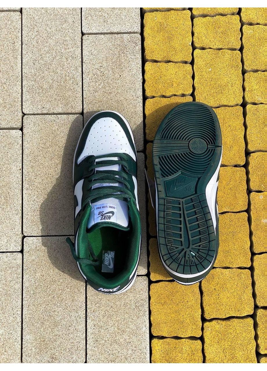 Сірі Осінні кросівки чоловічі nike sb dunk low dark green white найк сб данк No Brand