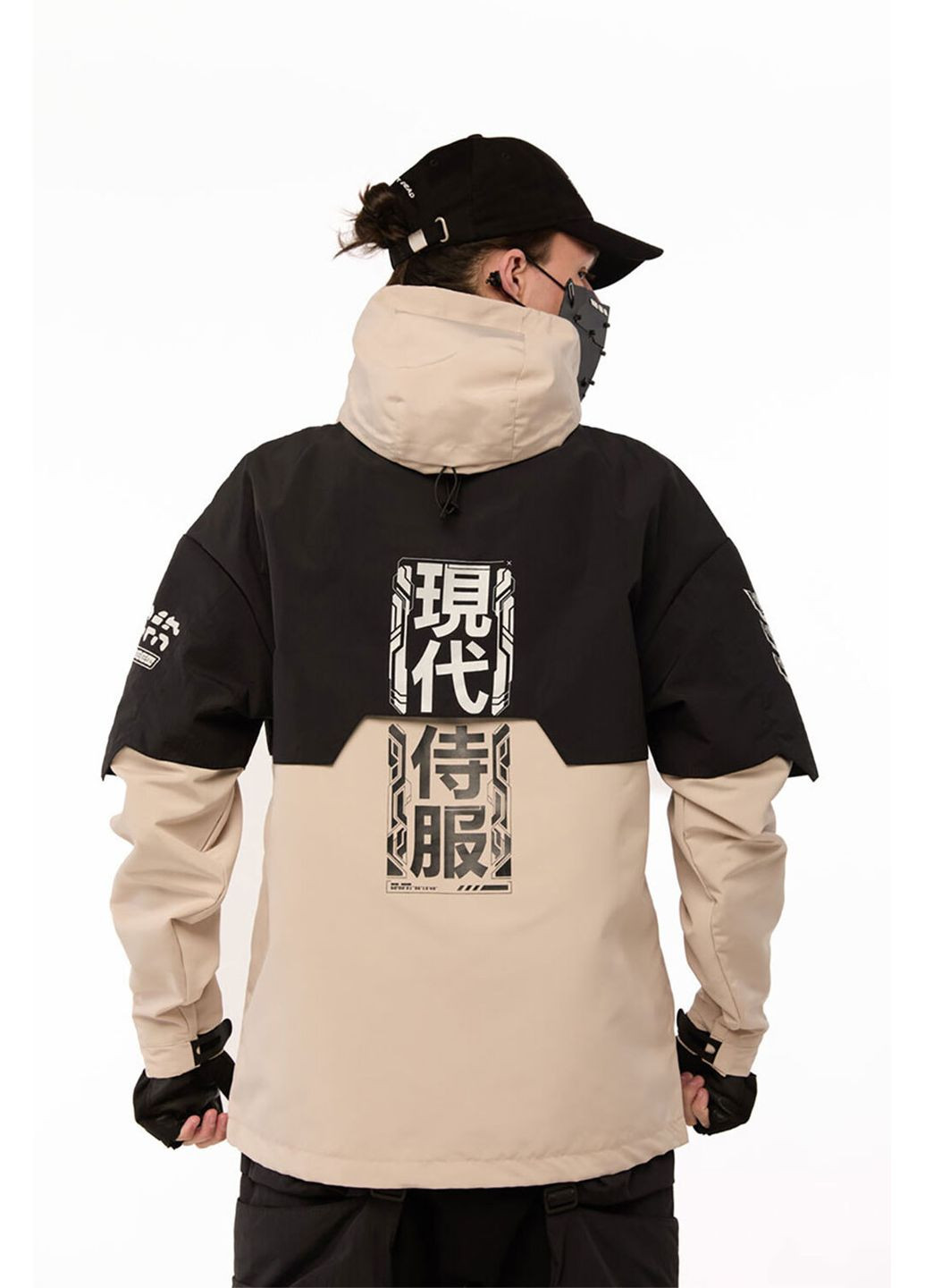 Анорак с принтами "SM-2413" черно-бежевого цвета ТУР (360641623)