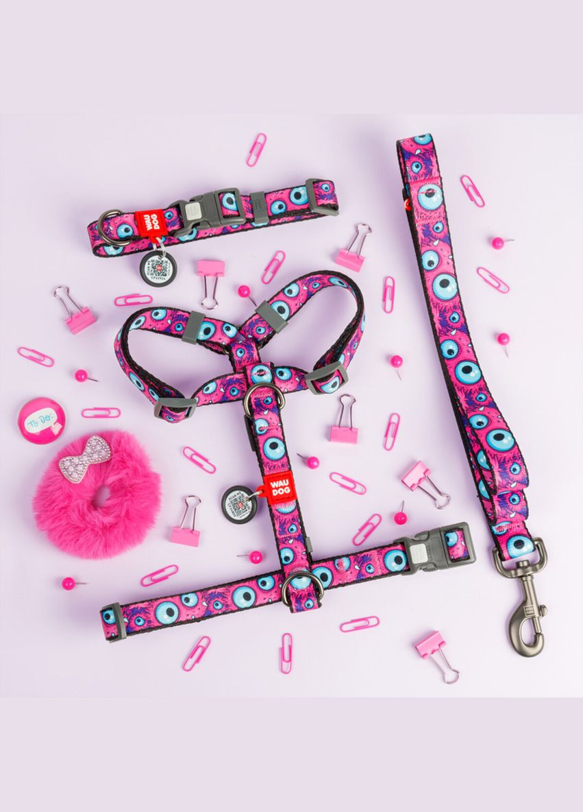 Повідець для собак нейлоновий Nylon, малюнок "Око монстра", S, Ш 15 мм, Дов 122 см WAUDOG (322642384)