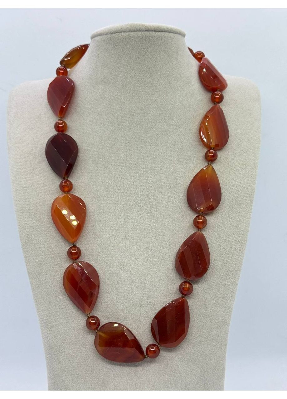 Намисто з сердоліку 30х20 мм 50 см Помаранчевий No Brand (372468131)