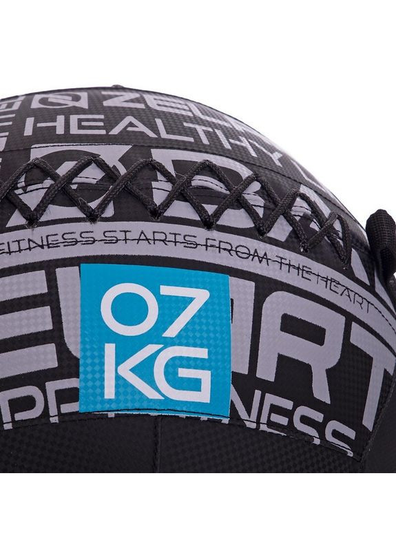 Мяч набивной медицинский для кроссфита WALL BALL Черный (вес 7 кг) FI-2637-7 Zelart (367617518)