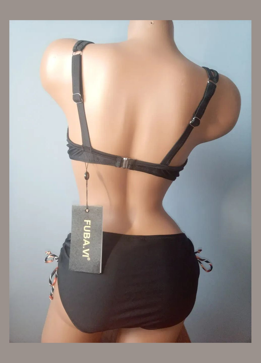 Коричневий літній купальник темно-синій FUBA