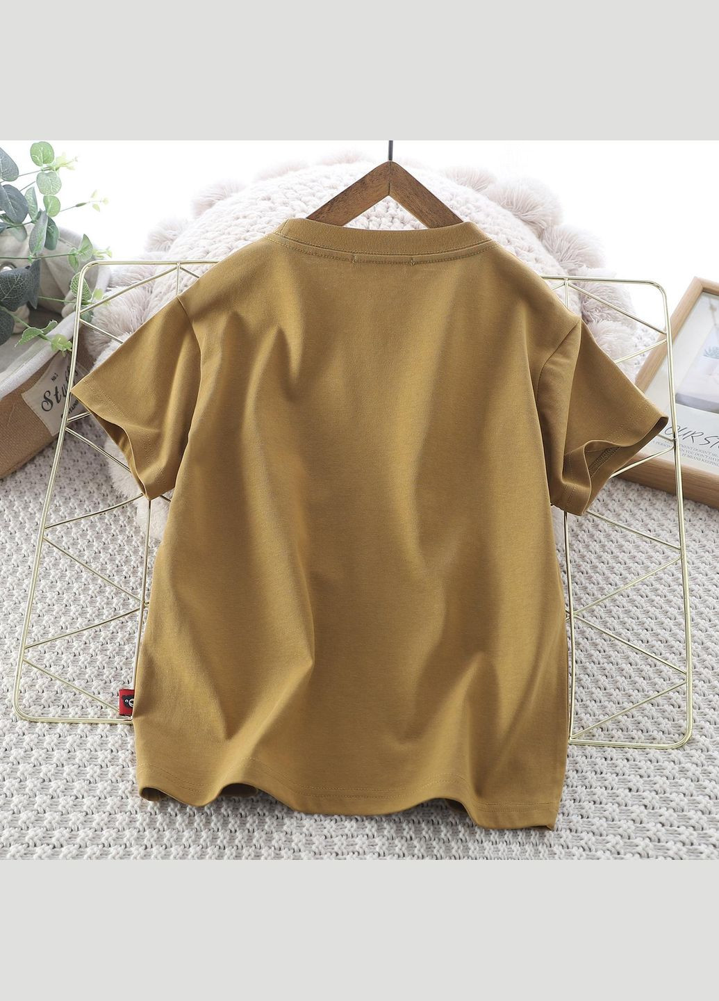 Темно-бежева дитяча футболка для хлопчика арт 7194 гірчичний NEW BETTY