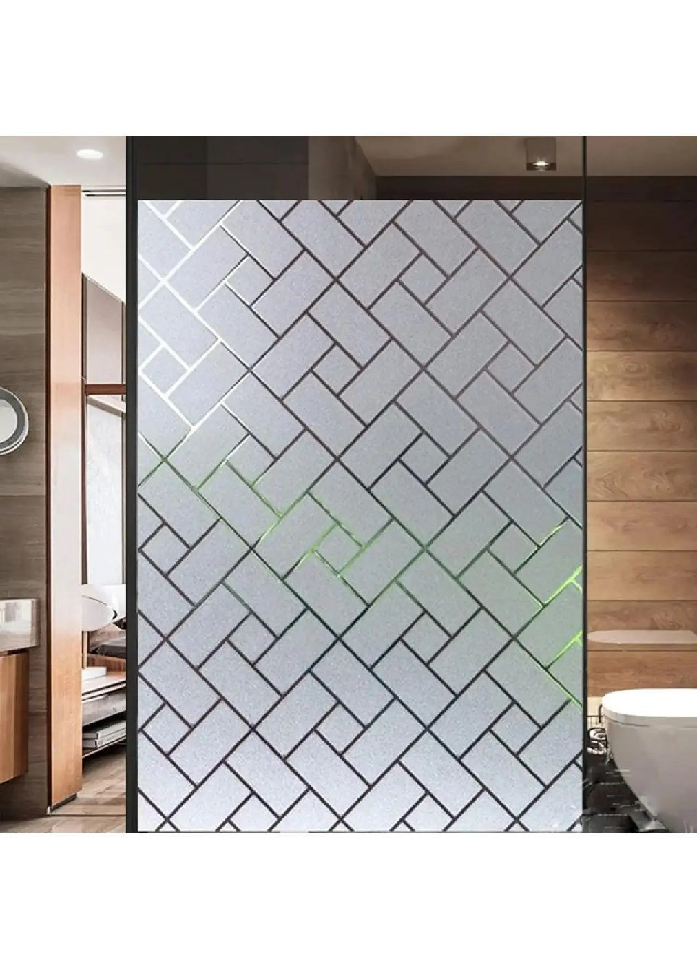 Вітражна самоклеюча плівка на віконне скло для декору захисту від сонця 200х60 см (481778-Prob) Візерунок з ромбами Unbranded (366258464)