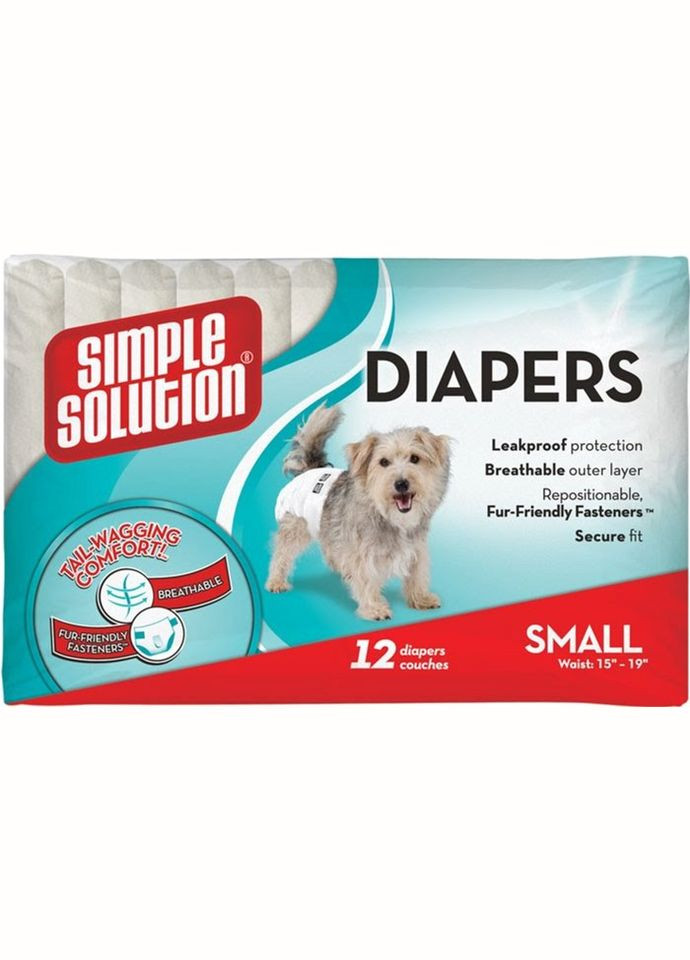 Гигиенические подгузники для животных Disposable Diapers Small 12 шт (ss10583) Simple Solution (315001222)