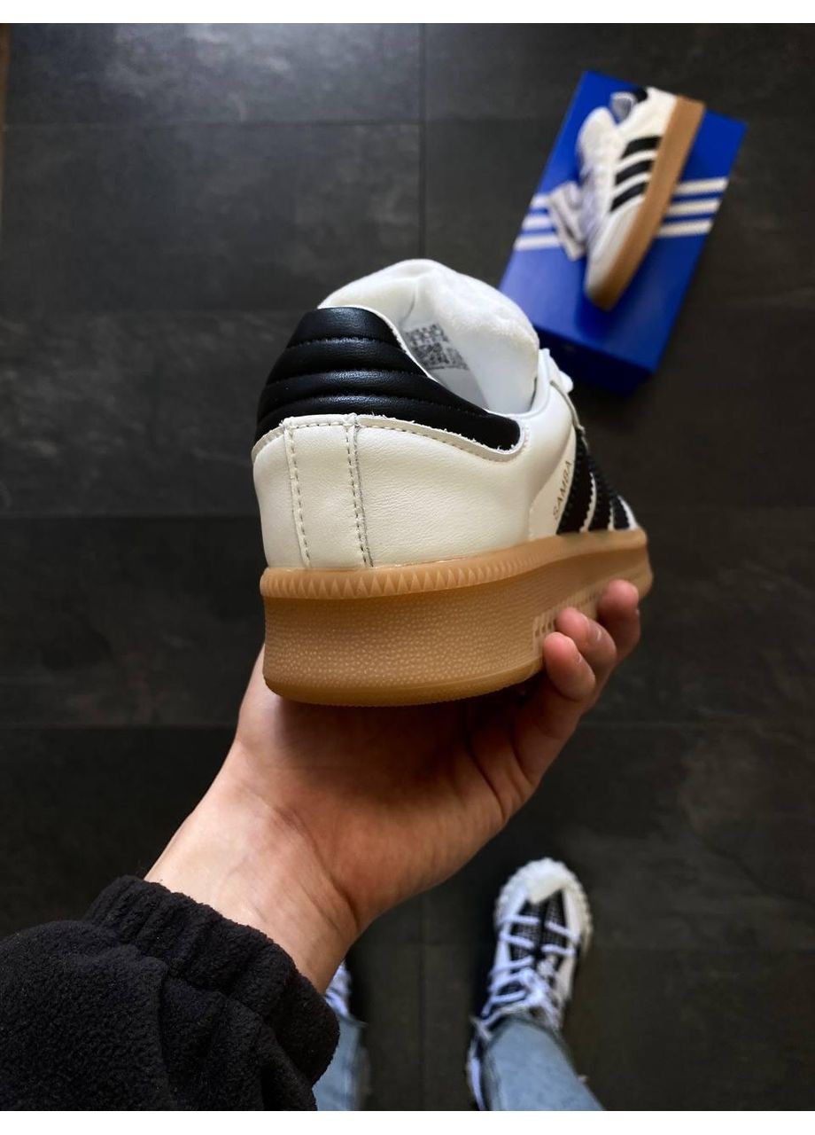 КРОСІВКИ ЖІНОЧІ ADIDAS SAMBA XLG WHITE / BLACK GUM PLATFORM АДІДАС САМБА No Brand чорні демісезони (367168147)