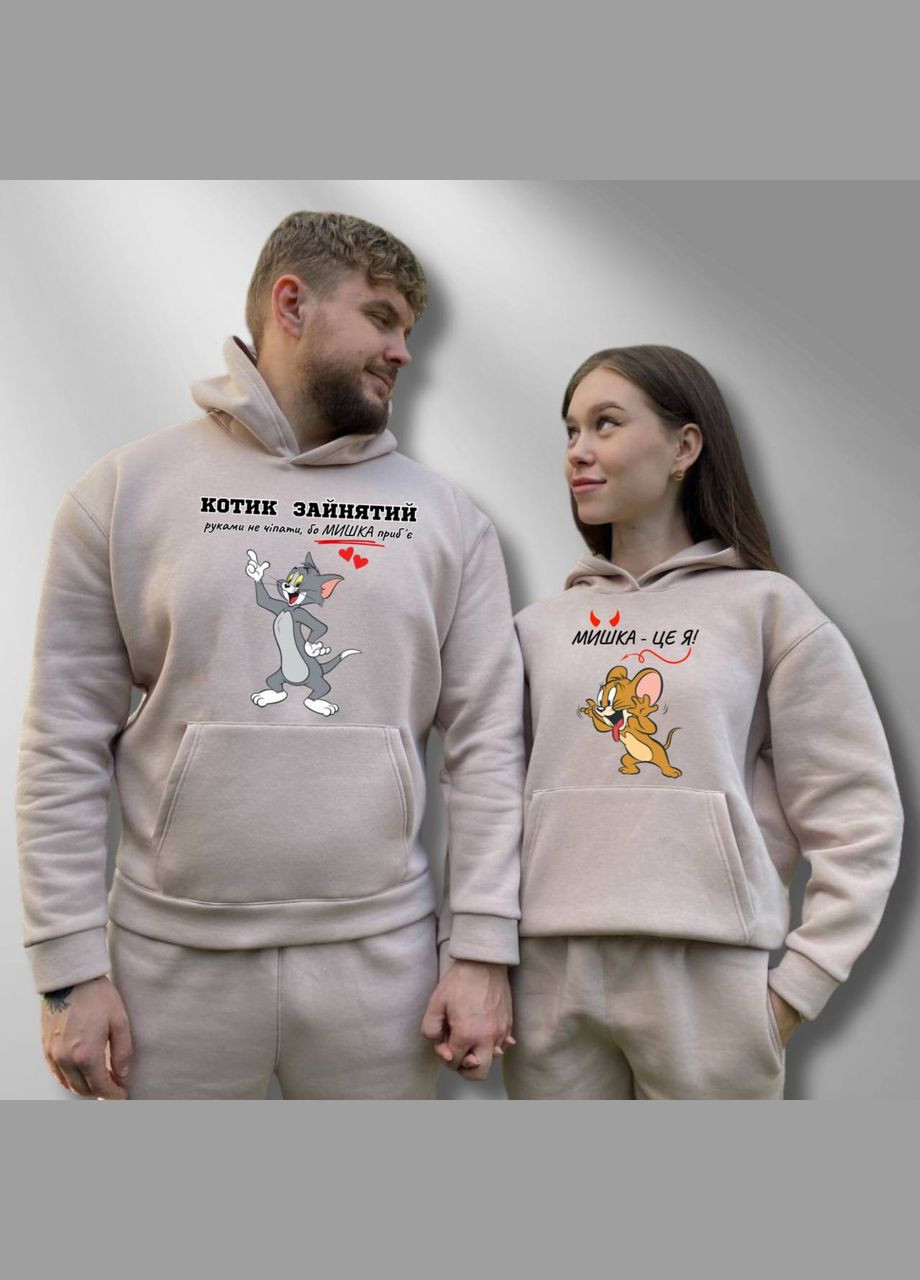 Парные худые теплые с капюшоном, Таш, принт "Том и Джерри" (542) Hand Made (358896700)