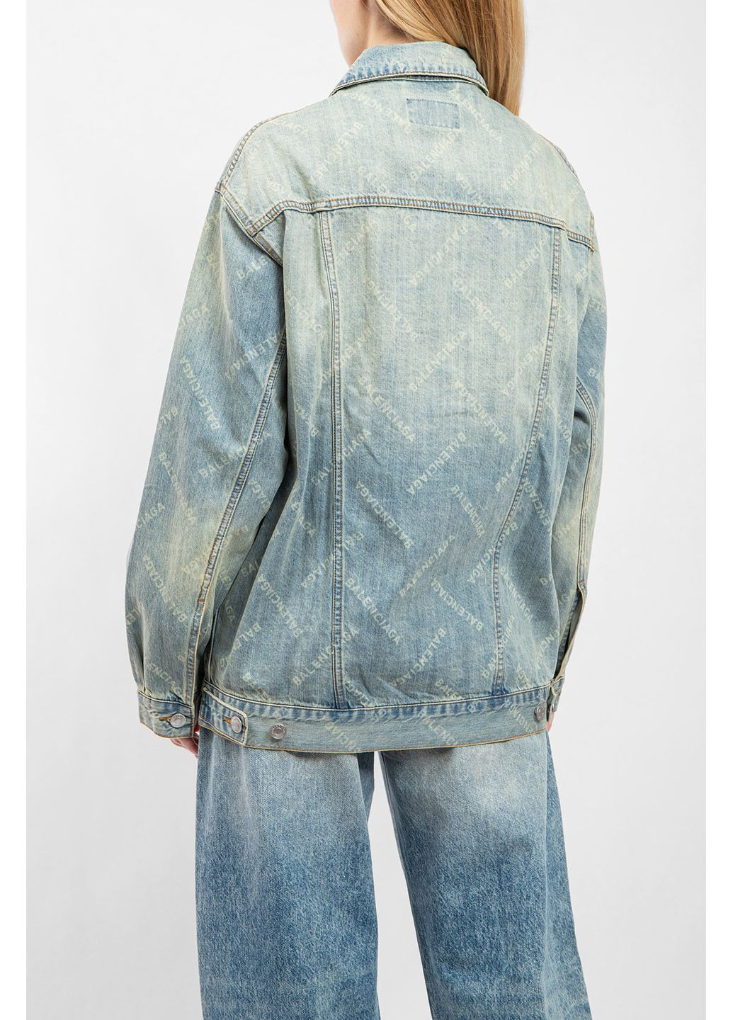 Блакитна демісезонна куртка джинсова Balenciaga