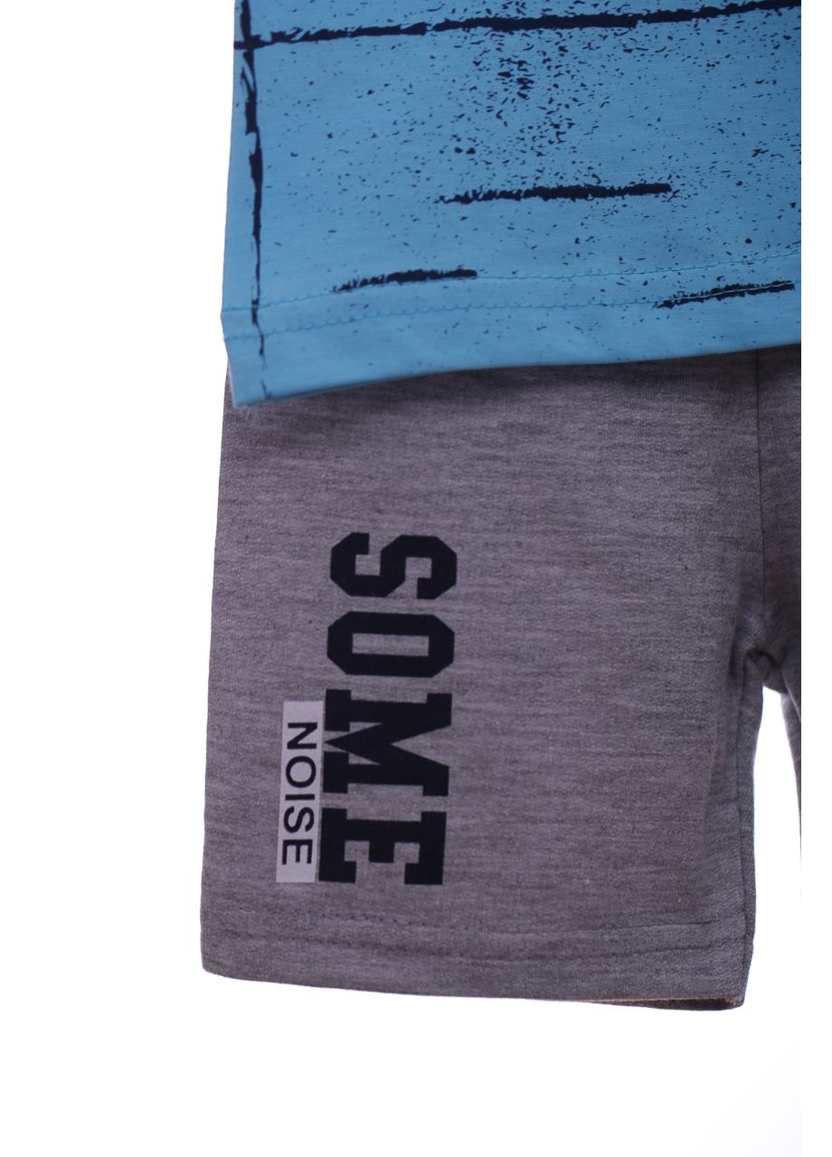 Блакитний літній шорти з футболкою для хлопчика трикотажні "літо" бірюзові 62 см (44846) Beboo