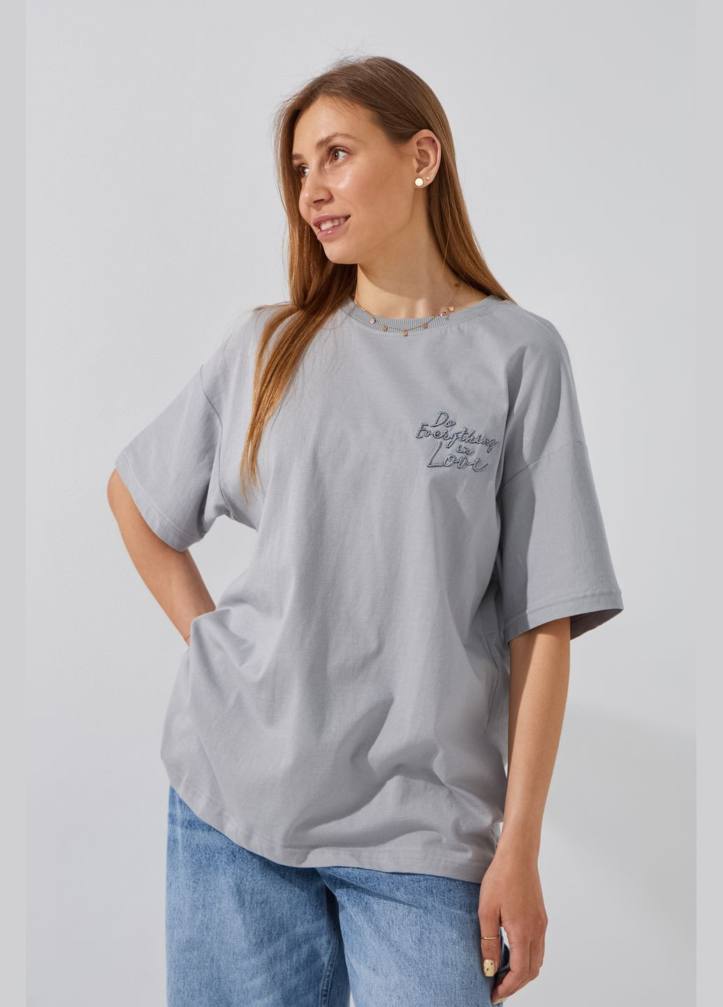 Футболка с принтом женская Onme-51 Серый shop (2000990970664) On me - (352576309)