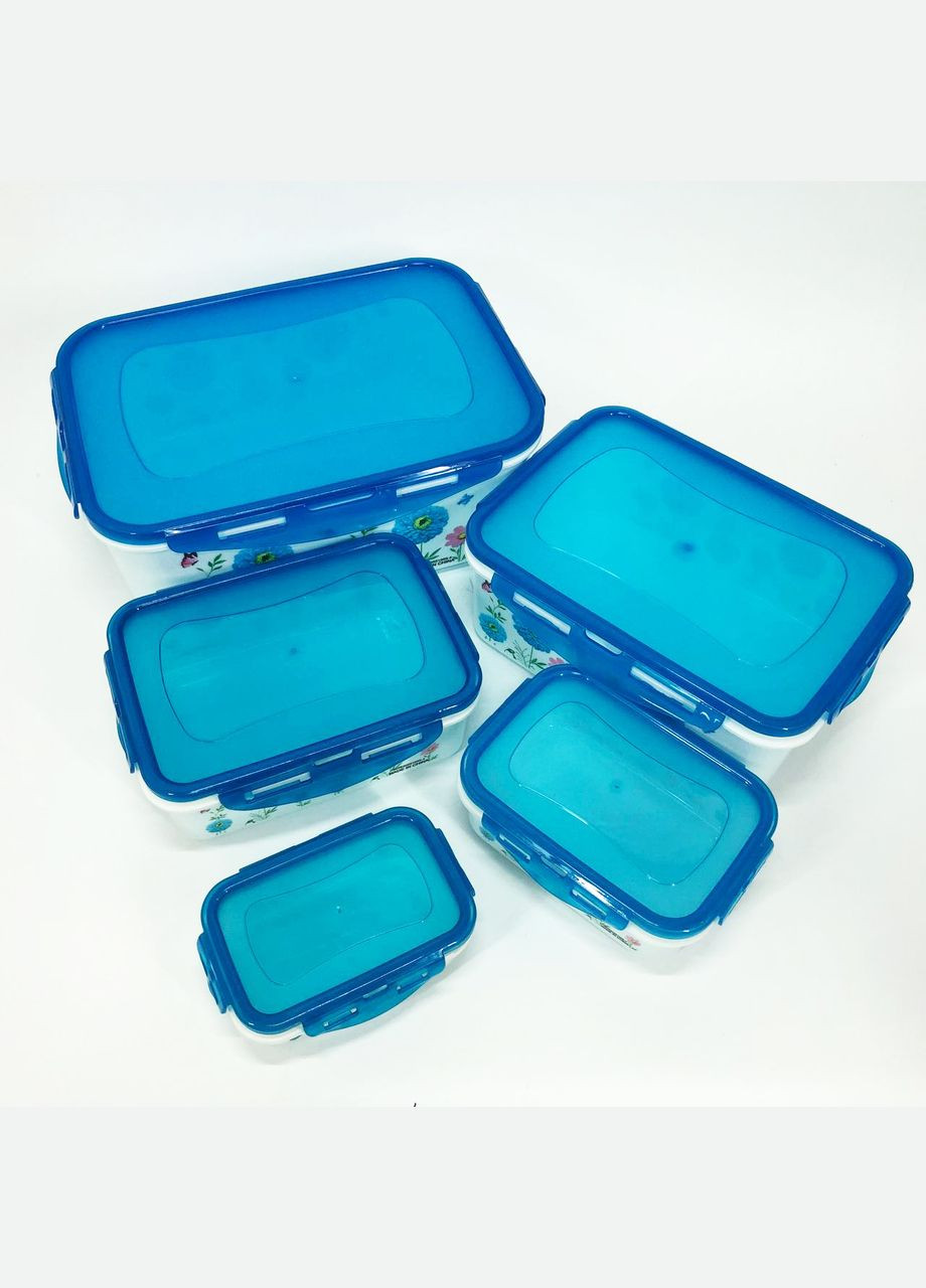 Набір контейнерів UN-1514 5шт. Колір: блакитний Unique (364664853)