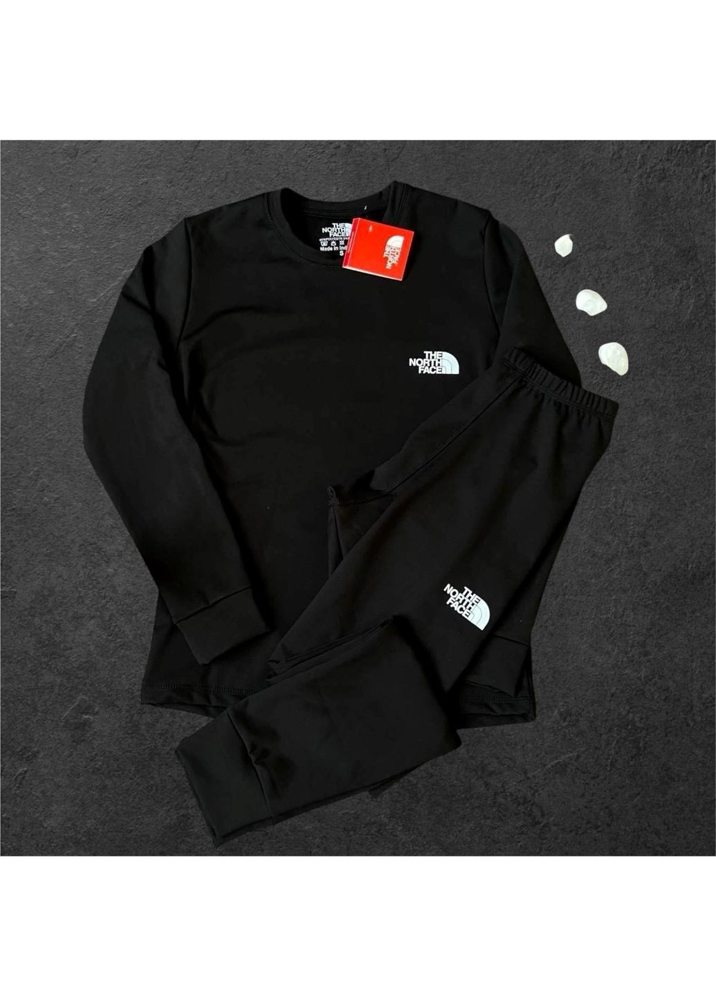 Стильное мужское термобелье зимнее The North Face черное No Brand (365722309)