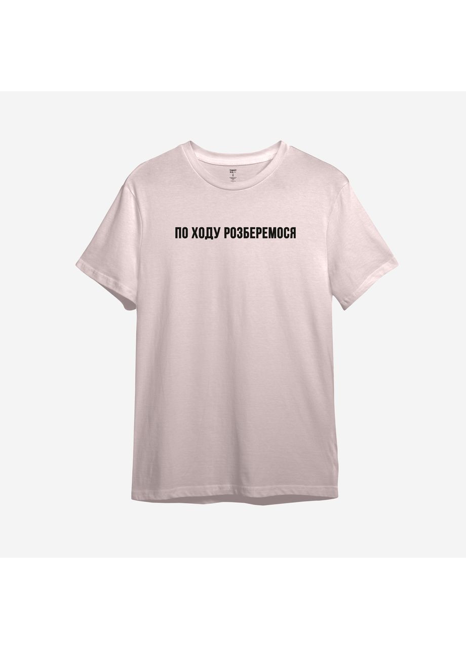 Рожева футболка з принтом "по ходу розберемося" (10556266193) з коротким рукавом ТiШОТКА