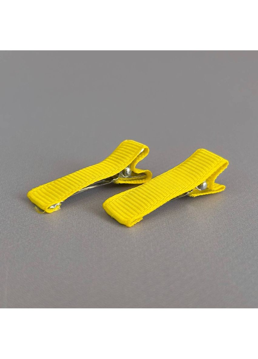 (10 шт) Заколка-основа уточка з репсовою стрічкою 3,5 см - жовтий Plus-plus (352752229)