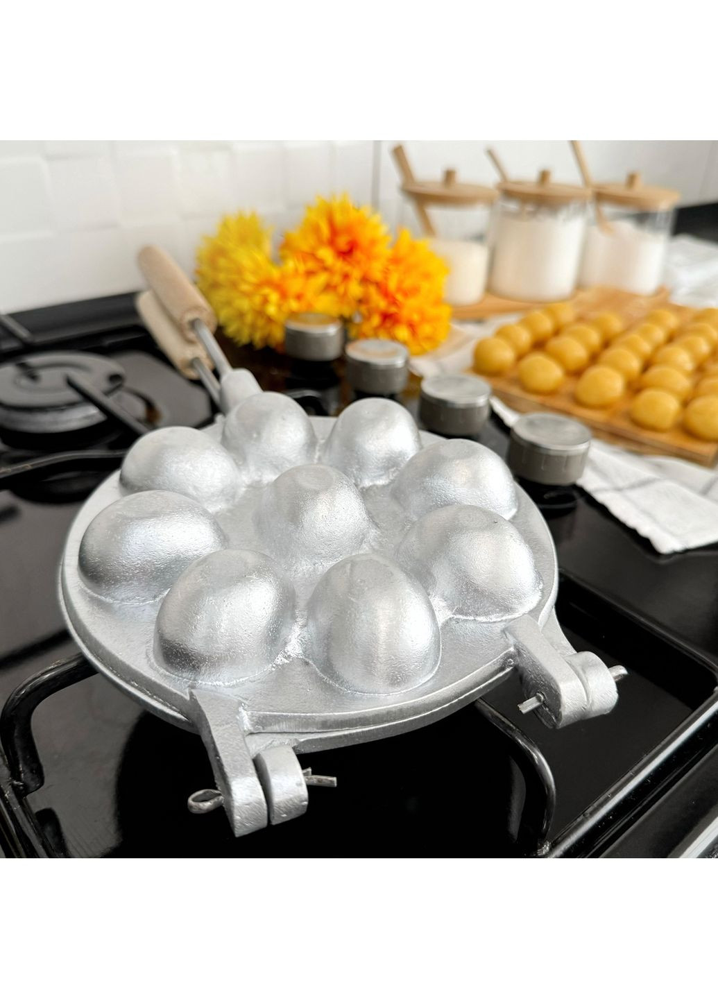 Форма для выпечки крупных орешков с начинкой на плите орешница на 9 половинок крупных орешков Ласунка (301876153)