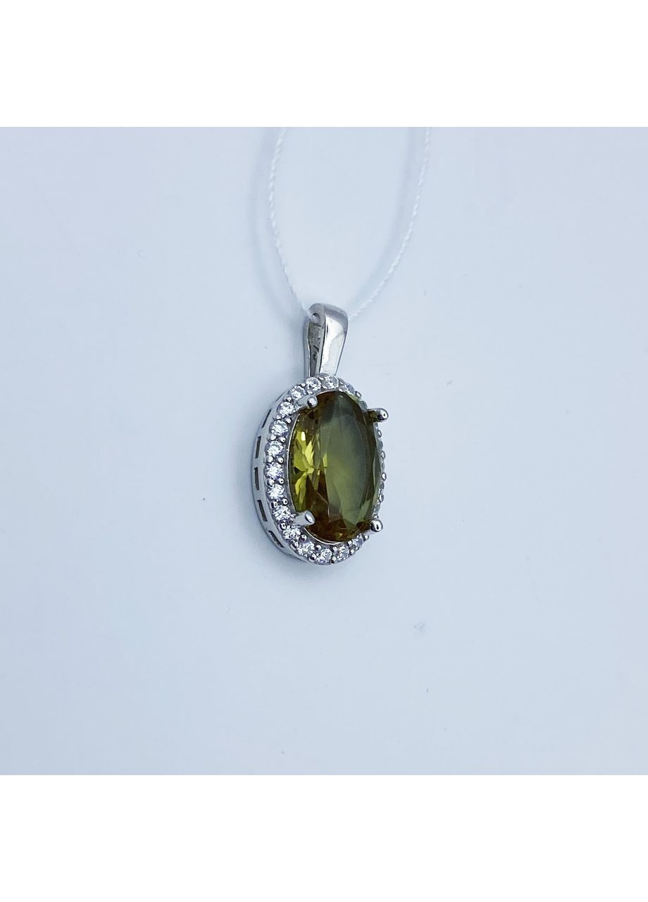 Кулон серебряный с султанитом и кубическим цирконием 1,96 г No Brand (369737191)