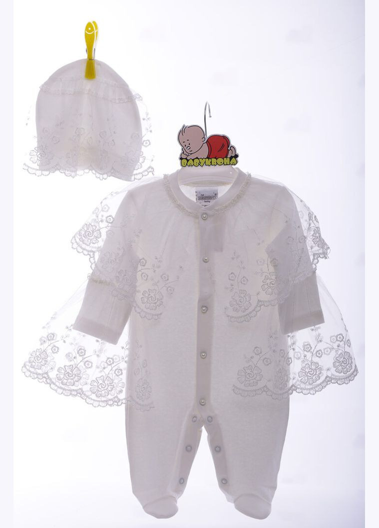 Чоловічок з шапкою для дівчинки трикотажний Ваву girl молочний 62 см (41369) BABYKROHA (315423868)