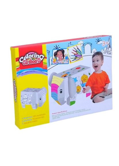 Набор для творчества Слон MIC картонная фигурка для детей фломастерами 12 штук ProDobro (367099823)
